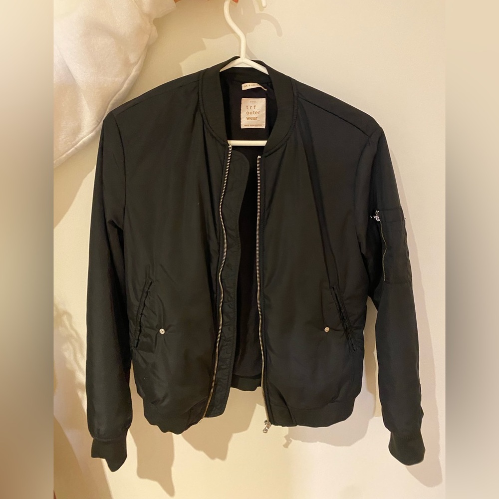 Black Zara bomber jacket